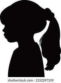 a girl head silhouette vector