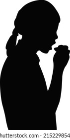 vector de silueta de cabeza de niña