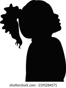 a girl head silhouette vector