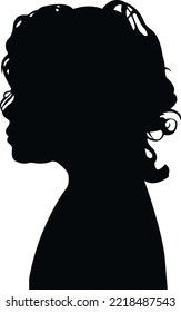 a girl head silhouette vector