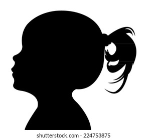 a girl head silhouette vector 