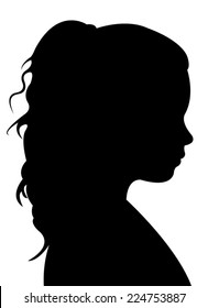 a girl head silhouette vector 