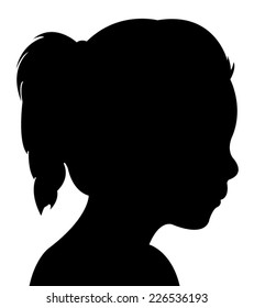 a girl head silhouette vector 