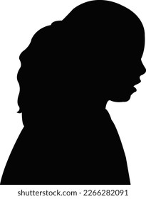 a girl head silhouette vector