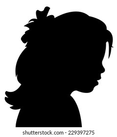 a girl head silhouette vector 