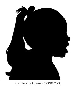 a girl head silhouette vector 
