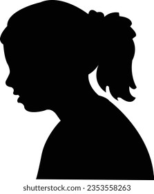 a girl head silhouette vector