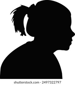 a girl head silhouette vector