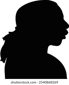 a girl head silhouette vector