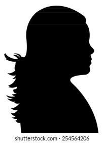 a girl head silhouette vector 