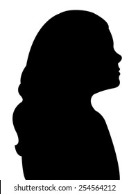 a girl head silhouette vector 
