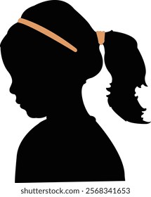 a girl head silhouette vector