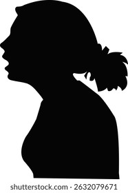 a girl head silhouette vector