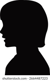 a girl head silhouette vector