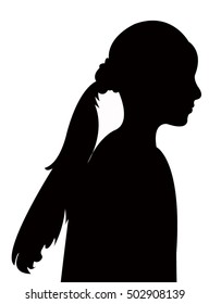 girl head silhouette vector