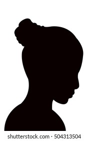 a girl head silhouette vector