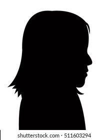 a girl head silhouette vector