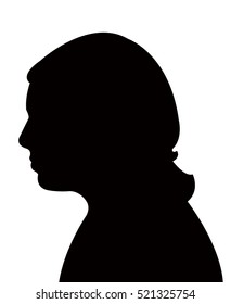 a girl head silhouette vector