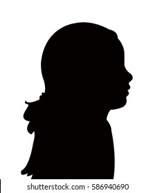 a girl head silhouette vector