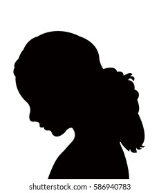 a girl head silhouette vector