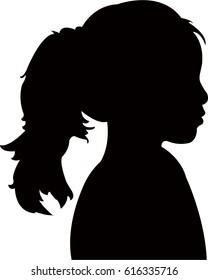 a girl head silhouette vector