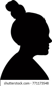 a girl head silhouette vector