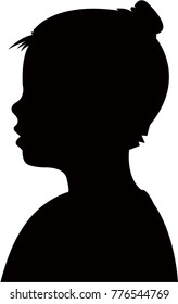 a girl head silhouette vector