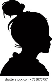 a girl head silhouette vector