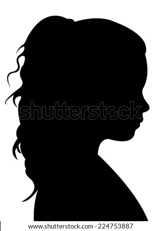 Girl Head Silhouette Vector Stock Vector (Royalty Free) 224753887