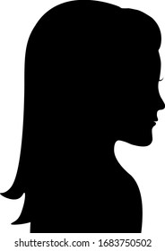 girl head silhouette vector graphic