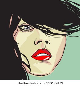girl head. vector
