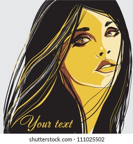 girl head. vector