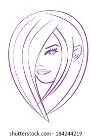 Girl head vector