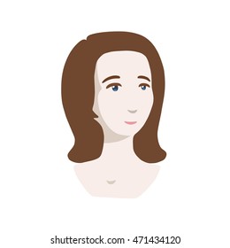 Girl head vector icon