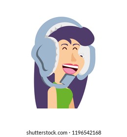 girl with headphone avatar character