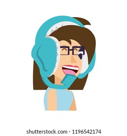 girl with headphone avatar character