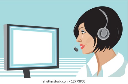 Girl with headset