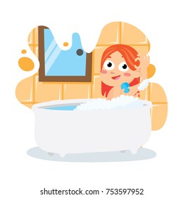 Girl healthy and hygiene habit series