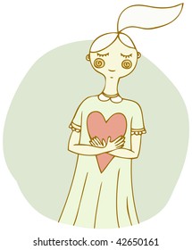 Girl and heart
