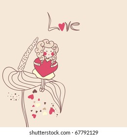 girl with heart