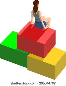 girl at a height
