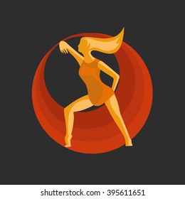 The girl with the help of dance expresses the idea of striving for perfection