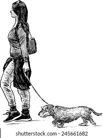 girl and her dog