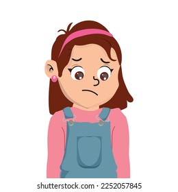 girl with her head down showing sadness, depressed child.