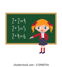 girl in her school class