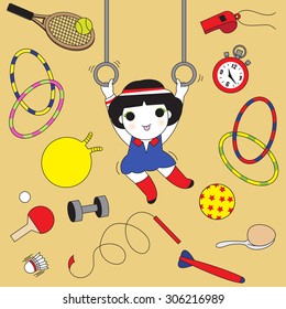 A Girl And Her Sports Day illustration