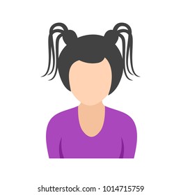 Girl in High Ponytails