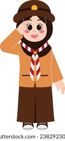 Girl In Hijab Saluting Illustration