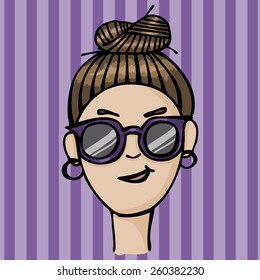 Girl hipster with glasses