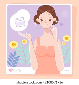 girl with his skin care in orange theme